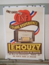 AUTHENTIQUE AFFICHE ANCIENNE - RADIO LEMOUZY.