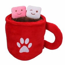 Cadeau de Noël pour chien tasse à coco moelleuse peluche grinçante festive jo...