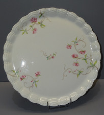 -PLAT A GATEAUX  PORCELAINE DE LIMOGES GIRAUD déco TABLE de FETES   D