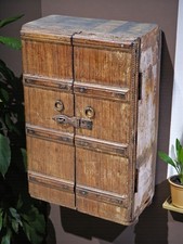 Cabinet De Rangement Mural En Bois Ancien Original Fait Main