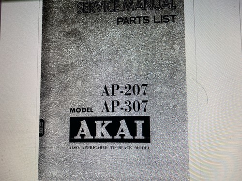 Akai 207 307 service - ap-207, ap-307