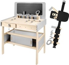 Etabli Enfant en Bois Atelier de Bricolage, +50 Pièces avec Ceinture à Outils