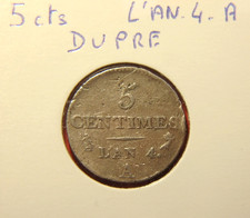 5 centimes Dupré L'an 4. A