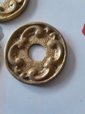 2 Anciennes rosace Bouton bobèche ornement Poignée porte Bronze massif