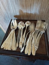 Ménagère 24 Pièces Art Déco Orfèvrerie Argental Métal Argenté