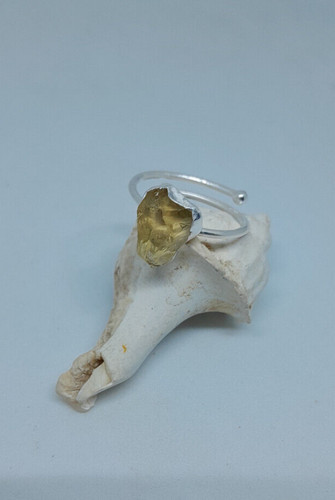 Bague réglable citrine - , brute