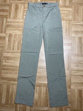 Pantalon Élégant Ajusté Vert Kaki Satiné Femme T36 Exté (NEUF)