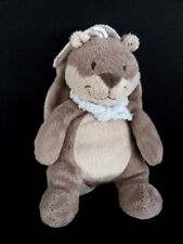 X6. DOUDOU PELUCHE NOUKIE'S ECUREUIL OSCAR LEONTINE marron beige bandana bleu 