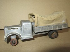 182F Vintage 1947 Jouet Gulliver Aluminium Coulé Camion Berliet GDR 7W Argenté