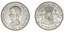 5 Pesetas En Argent / Argent