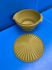 Grand Saladier Tupperware Vert Couvercle Boîte Modèle Soleil Ancien Vintage N2