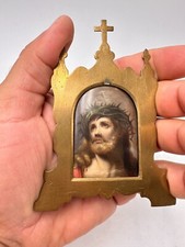 Ancienne miniature sur porcelaine " Jésus Christ "
