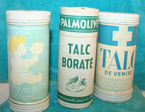 Ancienne boite talc - de, tole