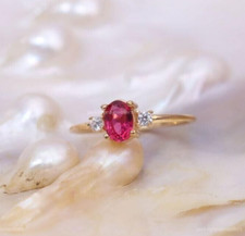 14K Or Pierre Précieuse Rubis