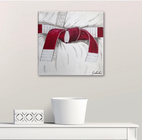 Ceinture blanche rouge dan - ceinture,