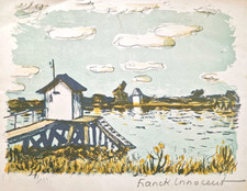 Franck Innocent - Cabane de Pêcheur lithographie signée