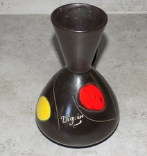 ANCIEN VASE A ANSE DECOR ELISE DIGOIN FAIENCE POUET LAVAL ?? ANNÉES 50