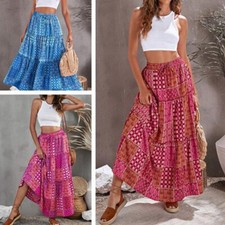 Jupe Longue Taille Haute Style Bohème Pour Femme Jupe Longue Bohémienne /