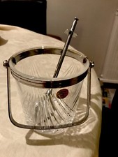 SEAU À GLACE EN CRISTAL AVEC PINCE à GLAçONS FORME CRABE 