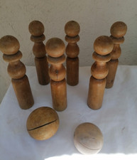 ANCIEN JEU DE 6 QUILLES BOIS