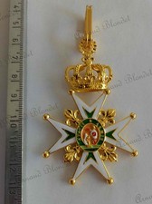 Rare repro Croix ordres réunis de Saint Lazare et Notre Dame du Mont Carmel 18e