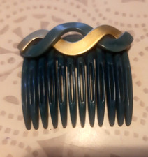 CARITA PARIS - INSOLITE PEIGNE A CHEVEUX / CHIGNON - BLEU ET OR - VINTAGE  