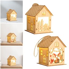 Décoration suspendue pour sapin de Noël, village de Noël illuminé