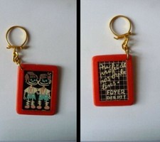 porte-clés foyer des PTT, Cachan, rouge (pc)