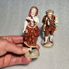 🔅 2 statuettes figurines porcelaine allemande signée sous la base