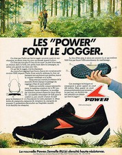 PUBLICITE ADVERTISING 104  1980  POWER   chaussures jogging détente PU bi