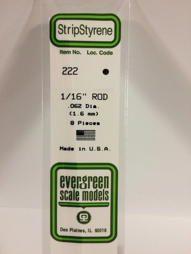 Evergreen 222 062 - .062, rods