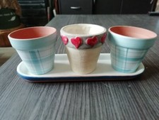 Ronde des plantes pots de 10 cm-Lot de 3-Jardin Décoration Fleur Ornement