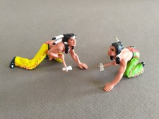 ELASTOLIN FARWEST ENSEMBLE DE 2 INDIENS TOMAHAWK  réf. 6828 Personnage de 7 CM