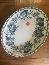 Plat Faïence Vaisselle Blanche Ancien Bleu Service Fleur