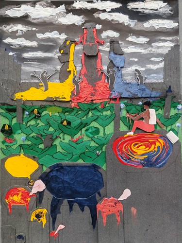Tableau 40cm collage - 30,