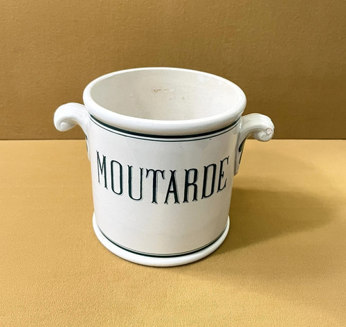 Ancien grand pot moutarde - grand,