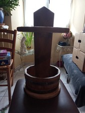 Ancien porte parapluie en bois (Chêne )décor d'entrée support pour parapluies