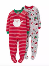 Carter's Just One You Christmas 18M Santa Sleeper Footed Fleece Pajamas Set