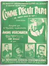 Partition sheet music ANDRE VERCHUREN : Comme Disait Papa * Accordéon * 60's