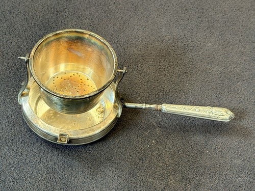 Vintage silver metal tea - silver,
