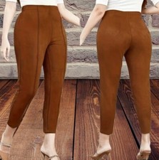 Pantalon 7/8   Gaignant En Faut Suède Epais  Camel T.42