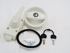 Serrure Blanche Perle à poignée pour Porte de Caravane avec Ouverture à Droit...