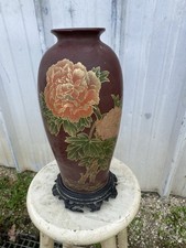 Ancien Vase En Bois Laqué