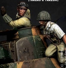 1/35 2 pièces kit maquette résine soldats japonais tankers (sans char) WW2...