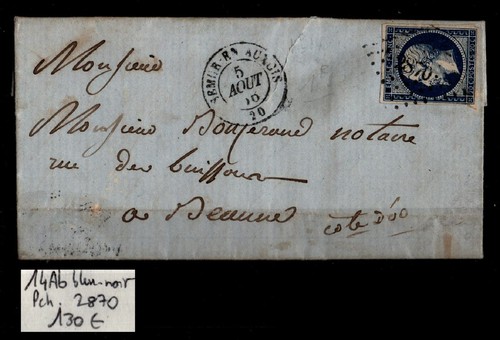 Napoléon 14ab sur lettre - 14ab, pour
