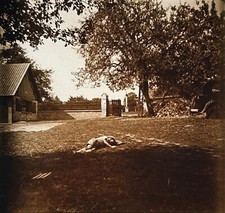 Famille Maison de campagne Photo Plaque de verre c1930 Vintage §48L8n2