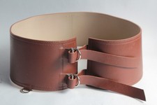 Christian DIOR Ceinture large cuir marron T36 (63241)