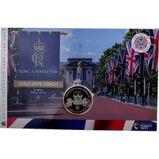 Territoire Antarctique Britannique, Charles III, 2 livres, Gold State Coach, 2023