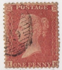 ROYAUME-UNI ! Timbre ancien de 1854 n°14h Rouge rosé