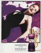 Publicité papier Parfum. Perfume ad Saint Laurent Manifesto 2013